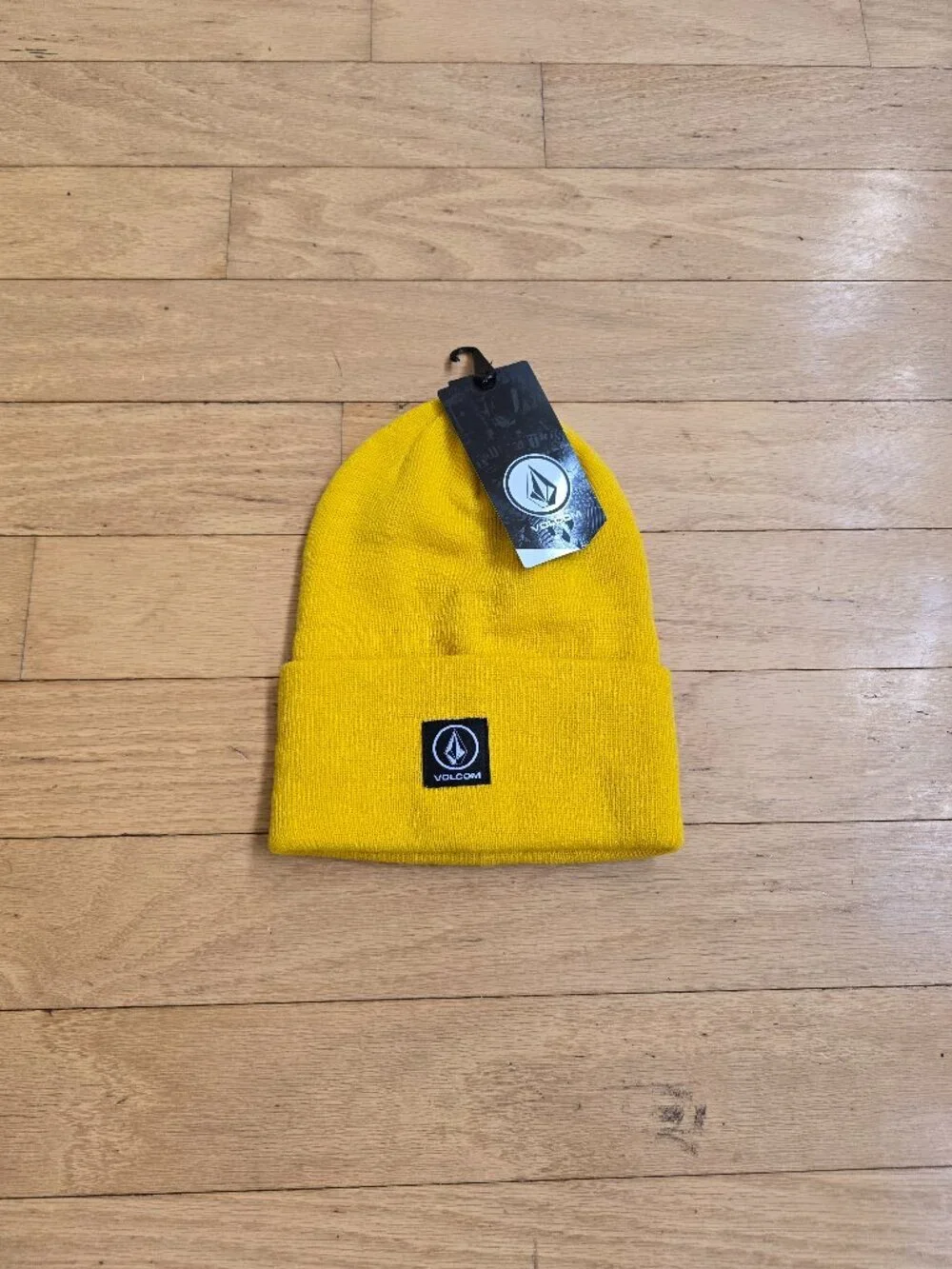 Volcom | golden yellow knit ribbed colorful beanie